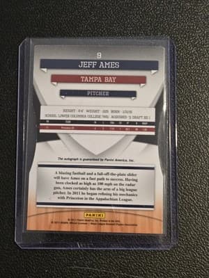 2011 Donruss Extra Edition Jeff Ames Prospects Emerald Signature Die Cut #/25 - Thumbnail 2