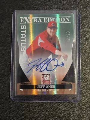 2011 Donruss Extra Edition Jeff Ames Prospects Emerald Signature Die Cut #/25 - Image 1