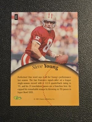 1995 Classic Five Sport #191 Steve Young - Thumbnail 2