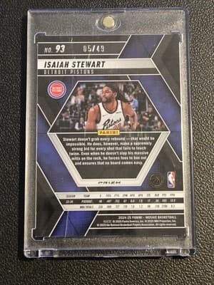 2024-25 Panini Mosaic #93 Isaiah Stewart Orange Ice Mosaic #/49 - Thumbnail 2