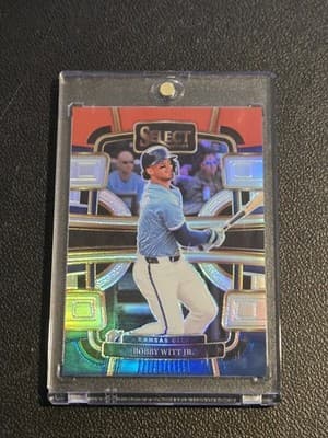2024 Panini Select #84 Bobby Witt Jr. Red and Blue Prizms - Image 1