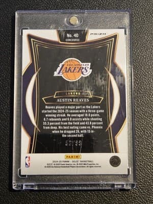 2024-25 Panini Select #40 Austin Reaves Blue Flash Prizm #/99 - Thumbnail 2