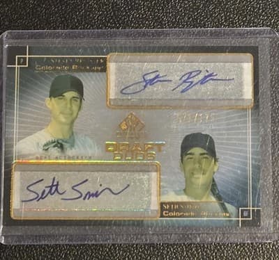 2004 SP Prospects Steven Register/Seth Smith Draft Duos Dual Autographs #/175 - Image 1
