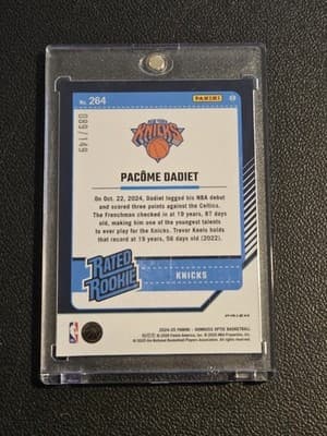 2024-25 Donruss Optic #264 Pacome Dadiet Red Seismic #/149 - Thumbnail 2
