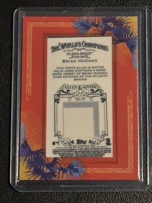 2010 Topps Allen & Ginter #AGR-BM Brian McCann Relics - Thumbnail 2