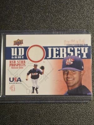 2009 Upper Deck Signature Stars Christian Colon USA Star Prospects Jerseys - Image 1