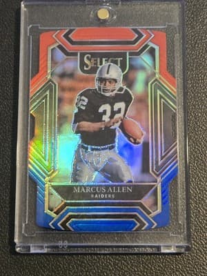 2021 Panini Select #238 Marcus Allen Red and Blue Prizm Die Cut - Image 1