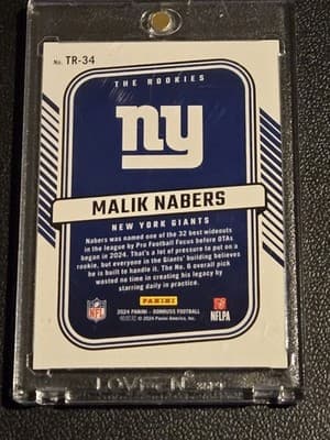 2024 Donruss #TR-34 Malik Nabers The Rookies - Thumbnail 2