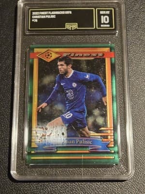 2022-23 Topps Finest Flashbacks UEFA Club Competitions Christian Pulisic GMA 10 - Image 1