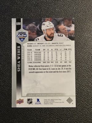 2020-21 Upper Deck #698 Shea Weber - Thumbnail 2