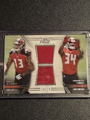 2014 Topps Prime #DCR-ES Mike Evans / Charles Sims Dual Combo Relics #/142 - Image 1