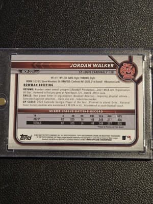 2022 Bowman Chrome #BCP-221 Jordan Walker Prospects - Thumbnail 2