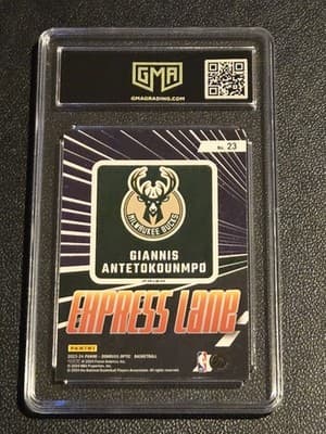 2023-24 Donruss Optic #23 Giannis Antetokounmpo Express Lane Purple GMA 10 - Thumbnail 2