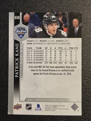 2020-21 Upper Deck #658 Patrick Kane - Thumbnail 2