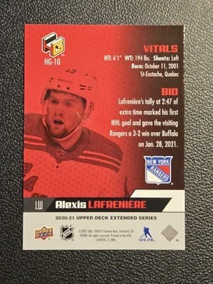 2020-21 Upper Deck #HG-10 Alexis Lafreniere HoloGrFx Rookies - Thumbnail 2