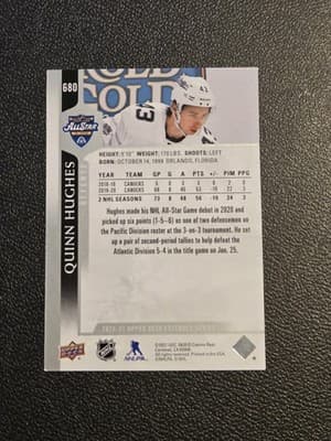 2020-21 Upper Deck #680 Quinn Hughes French - Thumbnail 2
