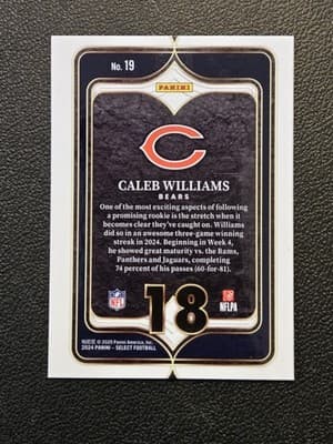 2024 Panini Select #19 Caleb Williams Select Numbers - Thumbnail 2