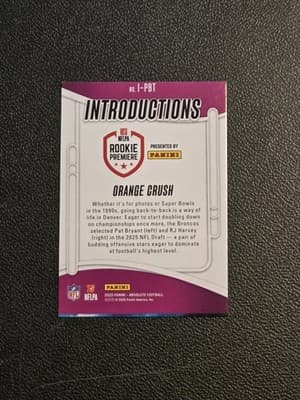 2025 Panini Absolute #I-PBT Orange Crush Introductions off-centered - Thumbnail 2