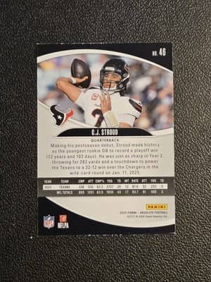 2025 Panini Absolute #46 C.J. Stroud Green - Thumbnail 2