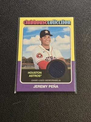 2024 Topps Heritage #CCR-RJPE Jeremy Peña Clubhouse Collection Relics - Image 1