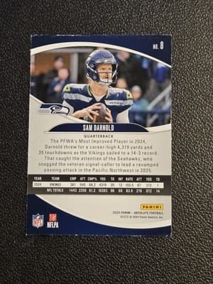 2025 Panini Absolute #8 Sam Darnold - Thumbnail 2