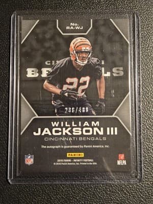 2016 Panini Infinity #RA-WJ William Jackson III Rookie Autographs #/488 - Thumbnail 2