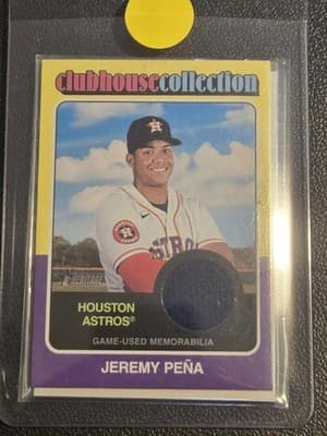 2024 Topps Heritage #CCR-RJPE Jeremy Peña Clubhouse Collection Relics - Image 1