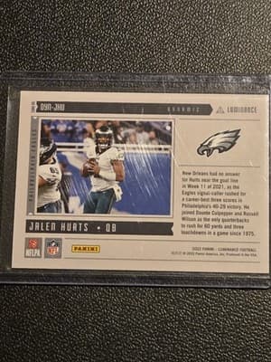 2022 Panini Luminance #DYN-JHU Jalen Hurts Dynamic - Thumbnail 2