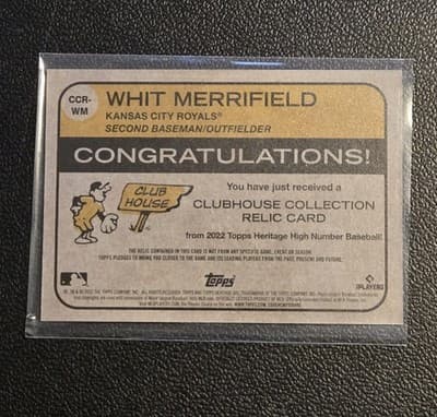 2022 Topps Heritage Whit Merrifield Clubhouse Collection Relics High Number - Thumbnail 2