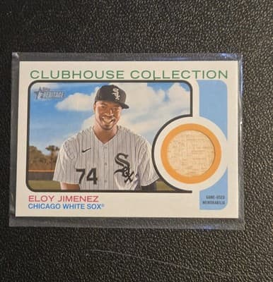 2022 Topps Heritage #CCR-EJ Eloy Jimenez Clubhouse Collection Relics High Number - Image 1