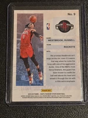 2019-20 Hoops Premium Stock #9 Russell Westbrook Frequent Flyers Holo - Thumbnail 2