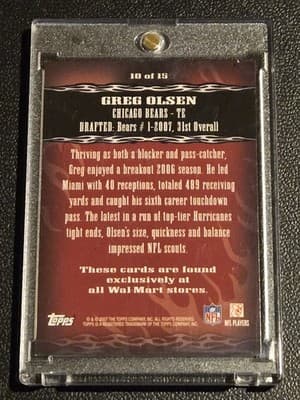 2007 Topps #10 Greg Olsen Red Hot Rookies - Thumbnail 2