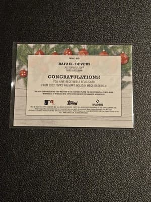 2022 Topps Holiday #WRC-RD Rafael Devers Relics - Thumbnail 2