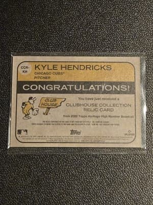 2022 Topps Heritage Kyle Hendricks Clubhouse Collection Relics High Number - Thumbnail 2