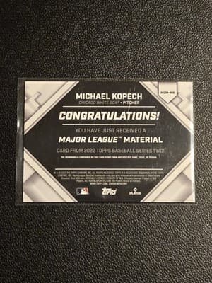2022 Topps #MLM-MK Michael Kopech Major League Material Relics (Series Two) - Thumbnail 2