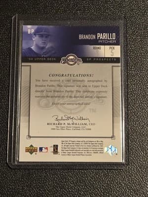 2004 SP Prospects #BP Brandon Parillo Autograph Bonus #/475 - Thumbnail 2