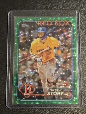 2024 Topps #601 Trevor Story Green Crackle Foil #/499 - Image 1