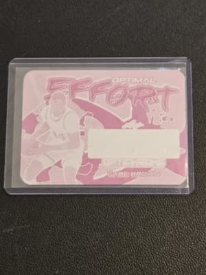 2022-23 Leaf Optichrome Gabe Brown Optimal Effort Magenta Plate Un-Auto #1/1 - Image 1