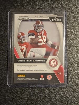 2021 Panini Prizm Draft Christian Barmore Draft Picks Autographs Green - Thumbnail 2