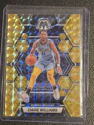 2022-23 Panini Mosaic #163 Ziaire Williams Reactive Yellow - Image 1