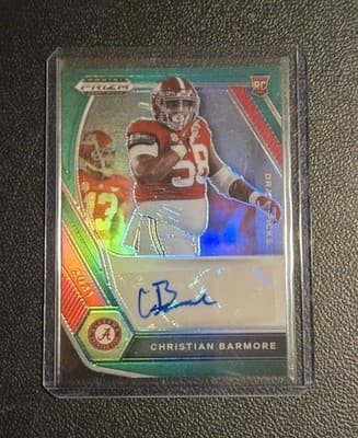 2021 Panini Prizm Draft Christian Barmore Draft Picks Autographs Green - Image 1