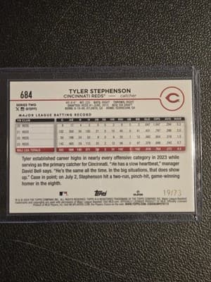 2024 Topps #684 Tyler Stephenson Black #/73 - Thumbnail 2