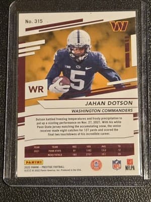2022 Panini Prestige #315 Jahan Dotson Xtra Points Diamond - Thumbnail 2