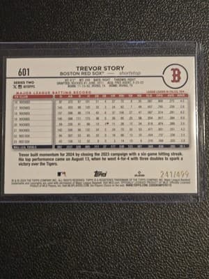 2024 Topps #601 Trevor Story Green Crackle Foil #/499 - Thumbnail 2