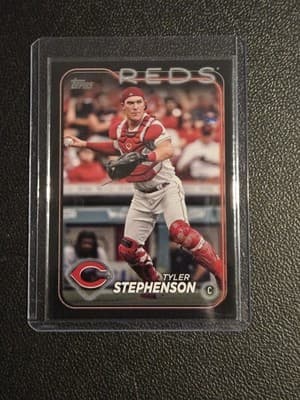 2024 Topps #684 Tyler Stephenson Black #/73 - Image 1