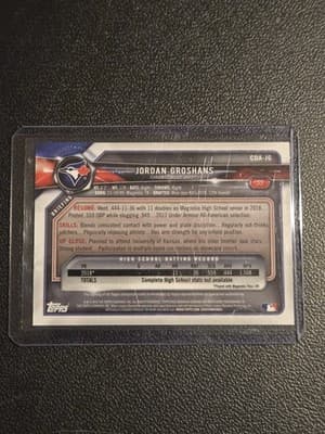 2018 Bowman Draft #CDA-JG Jordan Groshans Chrome Draft Pick Autographs - Thumbnail 2