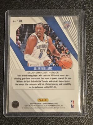 2023-24 Panini Phoenix #178 Jalen Williams Phoenix Red Ice - Thumbnail 2