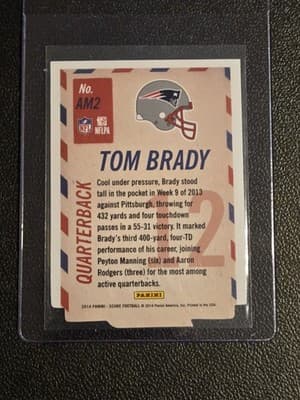 2014 Panini Hot Rookies #AM2 Tom Brady Air Mail Blue - Thumbnail 2