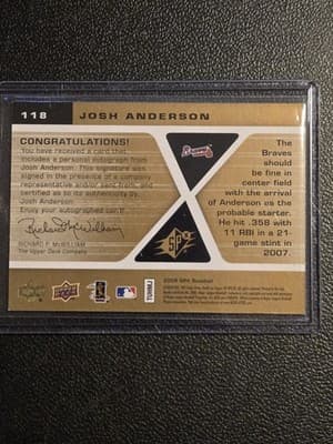 2008 SPx #118 Josh Anderson - Thumbnail 2