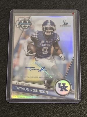 2023 Bowman U Chrome Tayvion Robinson Chrome Prospect Autographs Refractor #/499 - Image 1